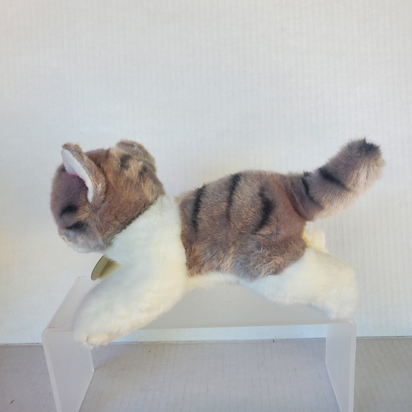 Miyoni by Aurora Plush White Grey Striped Tabby Tiger Cat Kitten 10" - Picture 4 of 8